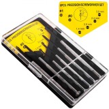 Set șurubelnițe Precizie 6 Bucăți, M&acirc;ner Negru, Cutie Transport Plastic