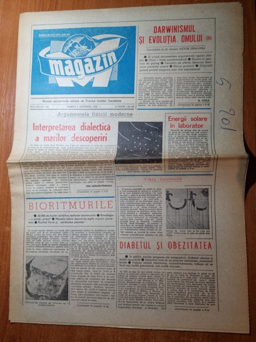 ziarul magazin 2 septembrie 1978-diabetul si obezitatea