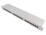 Patch Panel 24 Porturi RJ45 Cat6 Gri 19&quot; pentru Rack