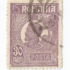 *Romania, LP 72/1929, Ferdinand - uzuale, 30 bani violet, eroare 5, oblit.