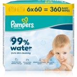 Pampers 99% Water Baby Wipes Servetele umede pentru copii 6x60 buc