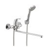 Baterie pentru cada Mixxus, 25 cm, otel inoxidabil, monocomanda, carcasa polimer, Argintiu