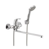 Baterie pentru cada Mixxus, 25 cm, otel inoxidabil, monocomanda, carcasa polimer, Argintiu