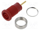 Conector banană 4mm roșie aurit Hirschmann T&amp;M 24A 1kV lipit 36mm