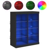 Cumpara ieftin Servanta cu lumini LED, negru, 81x37x100 cm