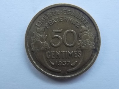 50 CENTIMES 1937 FRANTA foto