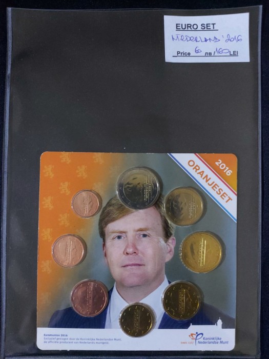 Olanda 2016 - Set complet de euro bancar de la 1 cent la 2 euro