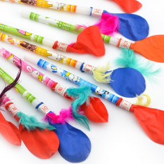 Baloane multicolore cu fluier, set 50 bucati foto