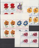 ROMANIA 1971 LP 767 FLORI DIN GRADINI BOTANICE BLOCURI DE 4 TIMBRE MNH, Nestampilat