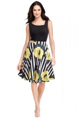 V805-192 Rochie eleganta model in dungi si print floral