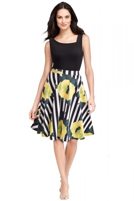 V805-192 Rochie eleganta model in dungi si print floral foto