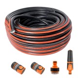 Cumpara ieftin Furtun de gradina, 4 straturi, flexibil, ranforsat, 1/2", 30 m, cuple, adaptor, duza stropit, Richmann Exclusive