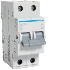 Siguranta automata 20A 2P Curba C 4,5ka Hager MY220