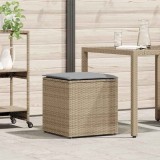 Cutie de depozitare pentru exterior Bej Rattan sintetic Medie