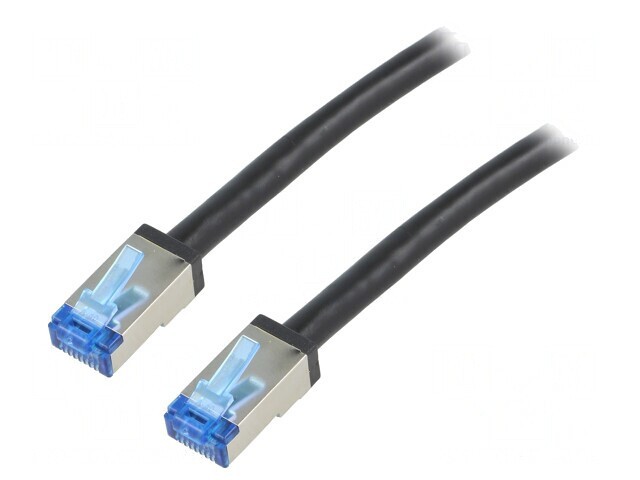 Patch cord negru 3m dublu ecranat S/FTP 6a 26AWG