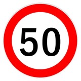 Autocolant limitator viteza 50km/h - &Oslash;13cm Garage AutoRide