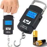 Cumpara ieftin Cantar digital portabil pentru bagaje, 50 kg, functii HOLD si TARE, afisaj LCD, unitati multiple, carlig inox, negru