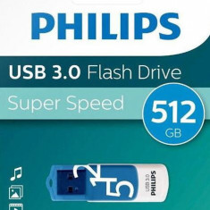 Stick USB Philips Vivid Edition, 512GB, USB 3.0 (Albastru/Alb)