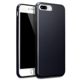 Husa Silicon Mat iPhone 8 / 7, Carcasa Slim, Protectie Antishock, Antizgarieturi, Neagra
