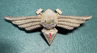 Insigna Tehnic Cl 3 varianta argintie aviatia militara 1966 1977 RSR foto