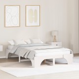 Cadru Pat VidaXL Alb, Lemn Masiv, 120x200 cm, Durabil, Design Modern, Somiera Inclusa