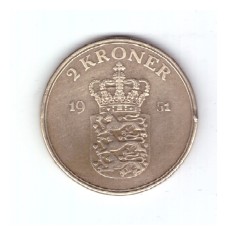 Moneda Danemarca 2 kroner 1951, stare buna, curata