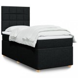 VidaXL Pat box spring cu saltea, negru, 100x200 cm, textil 3291193