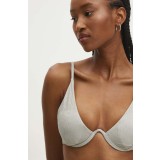 Answear Lab sutien de baie culoarea argintiu, cupa usor rigidizata