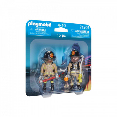 Playmobil - Set 2 Figurine - Pompieri Cu Accesorii foto