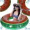 Colac gonflabil pentru adulti, model pepene verde, 110cm