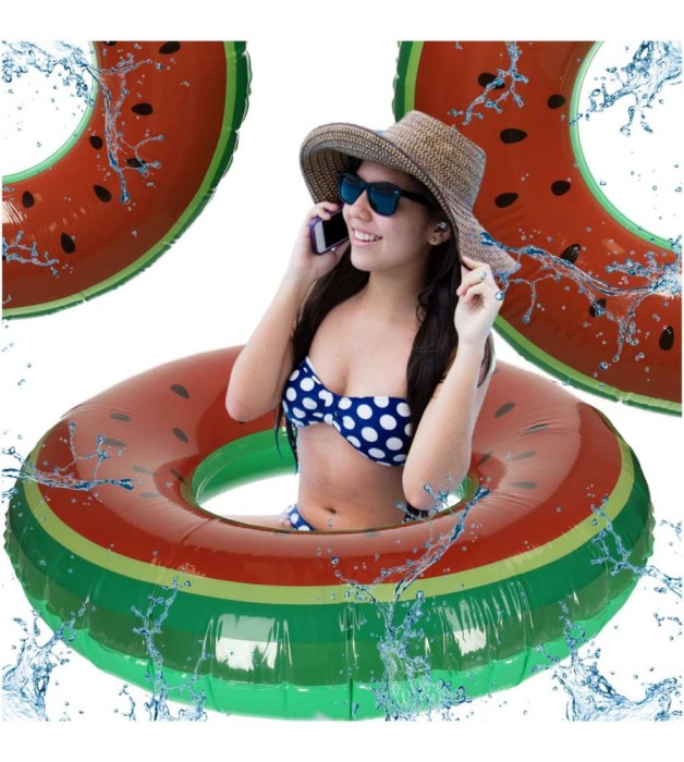 Colac gonflabil pentru adulti, model pepene verde, 110cm