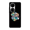 Husa compatibila cu Huawei P50 Pro model Rubik&amp;#039;s Cube 3D, Silicon, TPU, Viceversa, Transparent, Carcasa