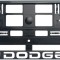 Set 2 bucati, suport numar inmatriculare Carbon, DODGE