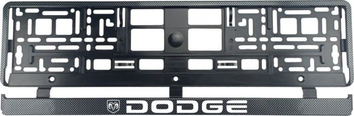 Set 2 bucati, suport numar inmatriculare Carbon, DODGE