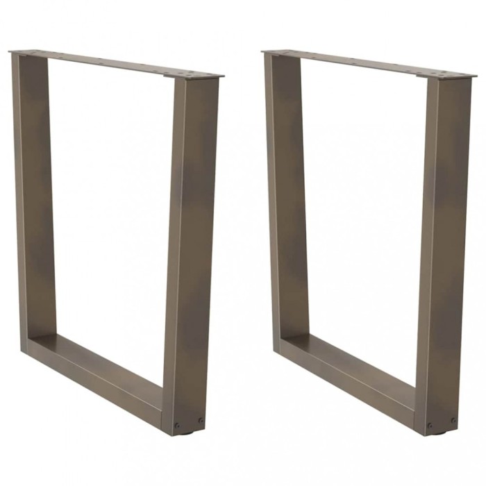 vidaXL Picioare de masă &icirc;n formă de V, 2 buc., oțel natural, 90 x (72-73,3) cm