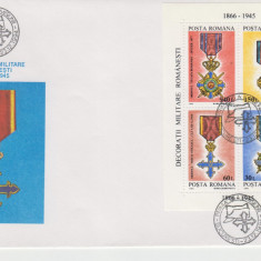 FDCR - Decoratii militare romanesti 1866-1945 - bloc - LP1366 - AN 1994