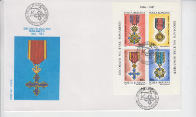 FDCR - Decoratii militare romanesti 1866-1945 - bloc - LP1366 - AN 1994 foto