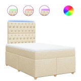 Cumpara ieftin Pat continental cu saltea, crem, 120x190 cm, textil