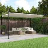 Pergola Gradina Retractabila vidaXL Crem 395x292x230cm, Protectie UV, Cadru Otel Aluminiu, Pavilon Exterior, Copertina ajustabila