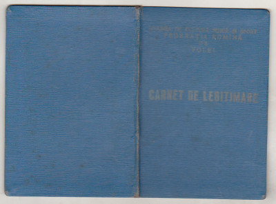 bnk div UCFS Federatia romana de Volei - Carnet de legitimare 1960 foto