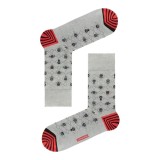 Șosete haioase cu model craniu, DiWaRi Happy 059, Gri, 25 (40-41)
