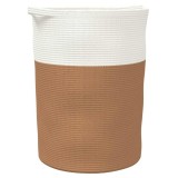 Cumpara ieftin Cos de depozitare, maro si alb, &Oslash;49x65 cm, bumbac