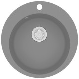 Cumpara ieftin Chiuveta de bucatarie din granit cu o cuva, gri, rotund