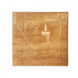 Felicitare lemn gravata Craciun Lumanare 15*15 cm
