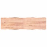 Blat masă, 220x60x(2-6) cm, maro, lemn tratat contur organic
