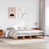 VidaXL Cadru de pat fără saltea, maro ceruit 200x200 cm lemn masiv pin