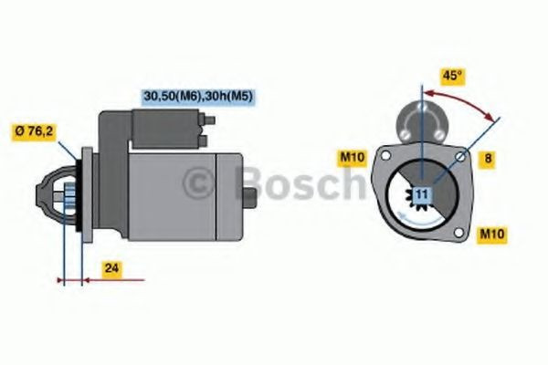 Starter BMW Seria 3 (E46) (1998 - 2005) BOSCH 0 986 022 581