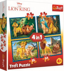 Puzzle trefl 4in1 regele leu si prietenii foto