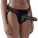 Strap-on Easy cu Dildo Detasabil, Negru, 20 cm