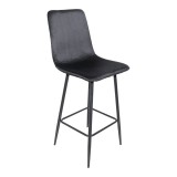 Cumpara ieftin Scaun de bar cu functie de rotire, , Modern, tesatura neagra, Picior din metal negru, 43.5x55x114cm